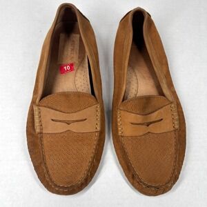 Lauren Ralph‎ Lauren Camila Perforated Suede Penny Driving Loafers Women 10 GUC